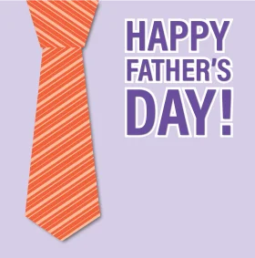 Festive Orange Striped Necktie Happy Father's Day Clipart Design