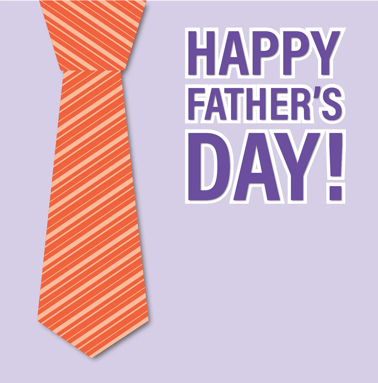 Festive Orange Striped Necktie Happy Father's Day Clipart Design