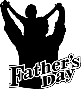 Heartwarming Black and White Father's Day Silhouette Clipart Design