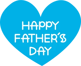 Heartwarming Blue Happy Father's Day Clipart with Loving Typography Design