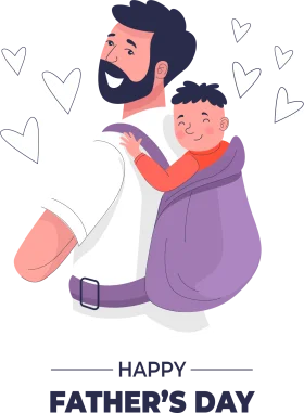 Heartwarming Father and Child Embrace Celebration Clipart Design for Father's Day