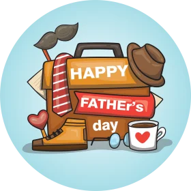 Heartwarming Father's Day Celebration Clipart with Classic Accessories
