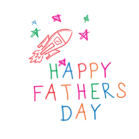 Heartwarming Hand-Drawn Happy Fathers Day Rocket Clipart Celebration Design