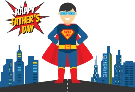 Super Dad Superhero Father's Day Celebration Cartoon Clipart Design