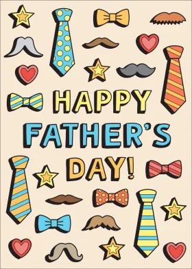 Whimsical Father's Day Clipart Celebration with Playful Accessories