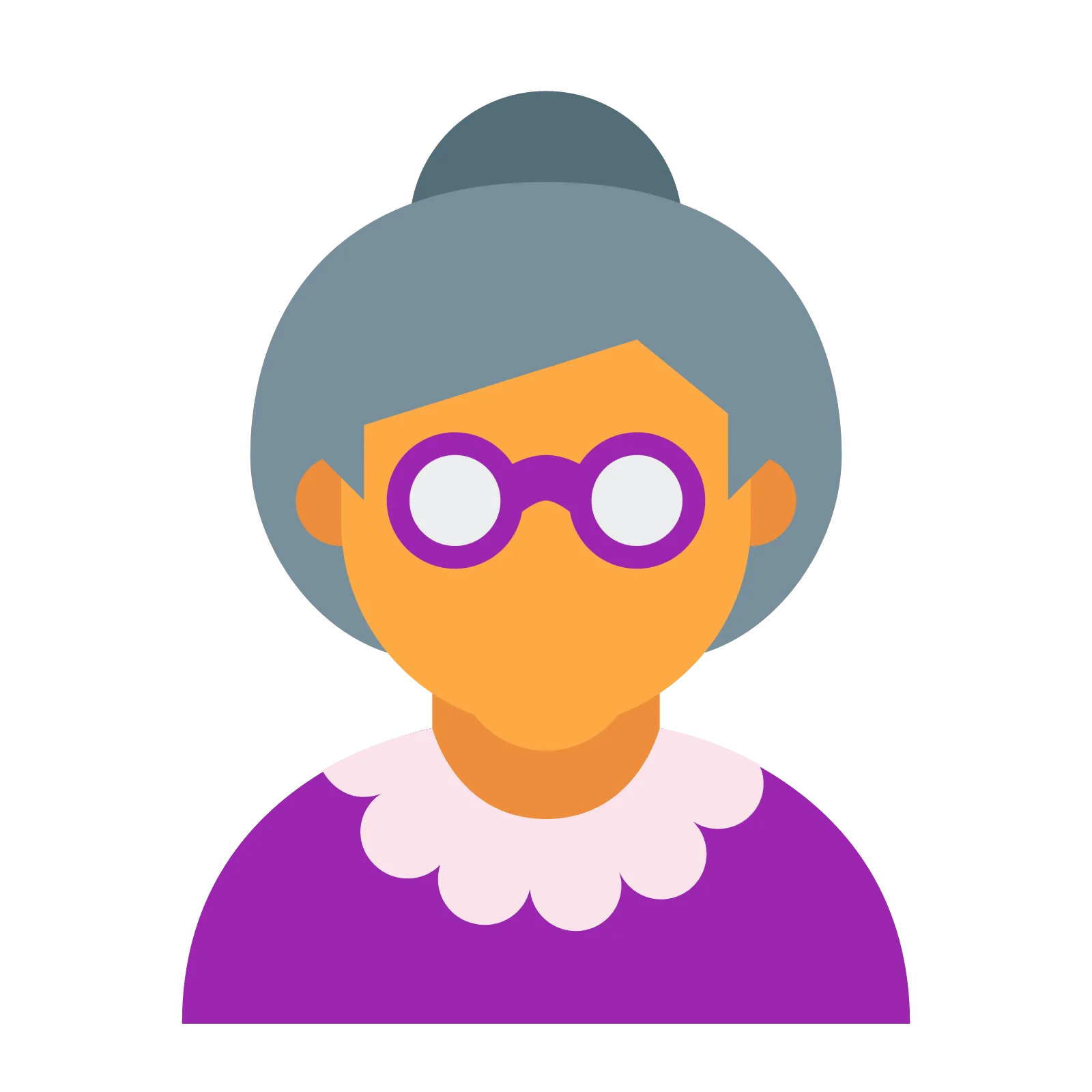 Adorable Grandma Clipart Illustration with Playful Color Palette and Whimsical Style