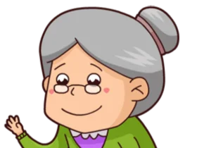 Adorable Grandmother Clipart with Warm Smile and Cozy Appearance