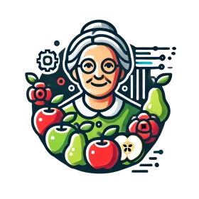Charming Grandma's Harvest: A Delightful Kitchen Garden Clipart Illustration