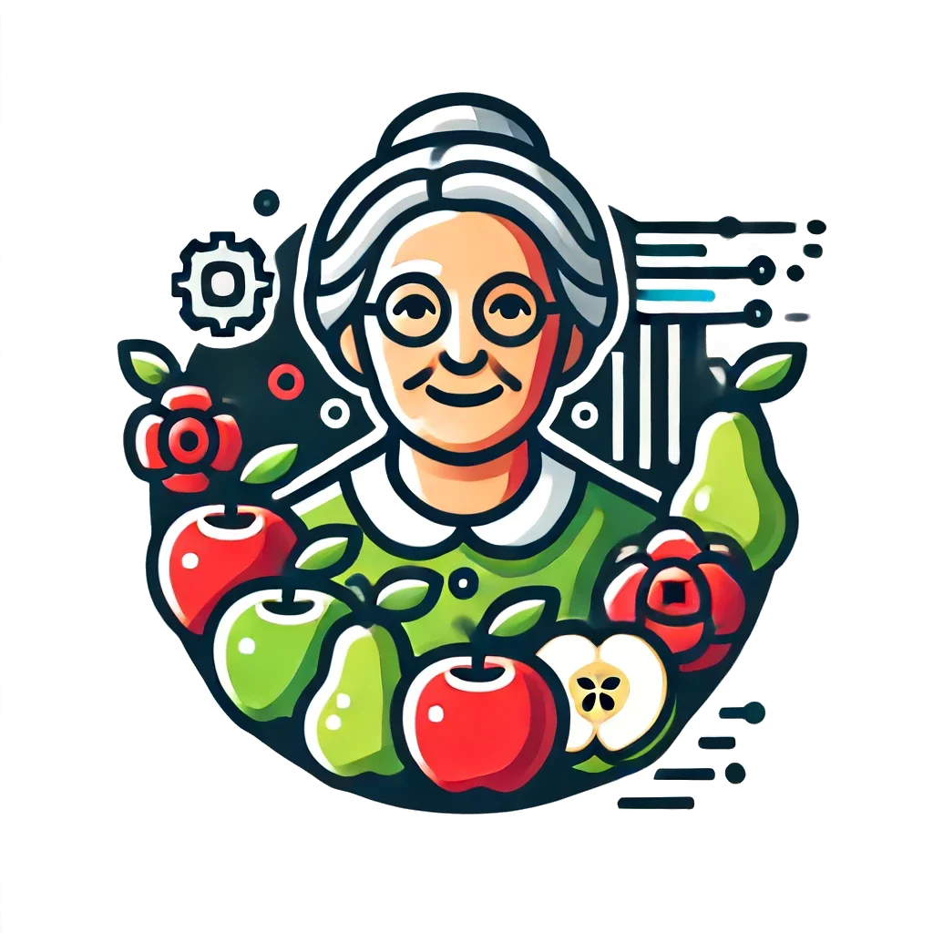 Charming Grandma's Harvest: A Delightful Kitchen Garden Clipart Illustration