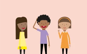 Cheerful Elementary School Children Clipart Illustration with Playful Poses