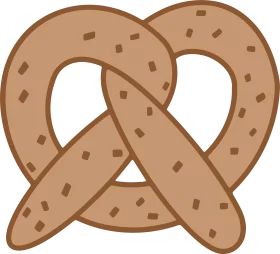 Classic Brown Twisted Pretzel Clipart with Speckled Salt Texture Design