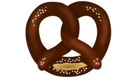 Classic Chocolate Brown Pretzel Clipart with Golden Salt Sprinkles