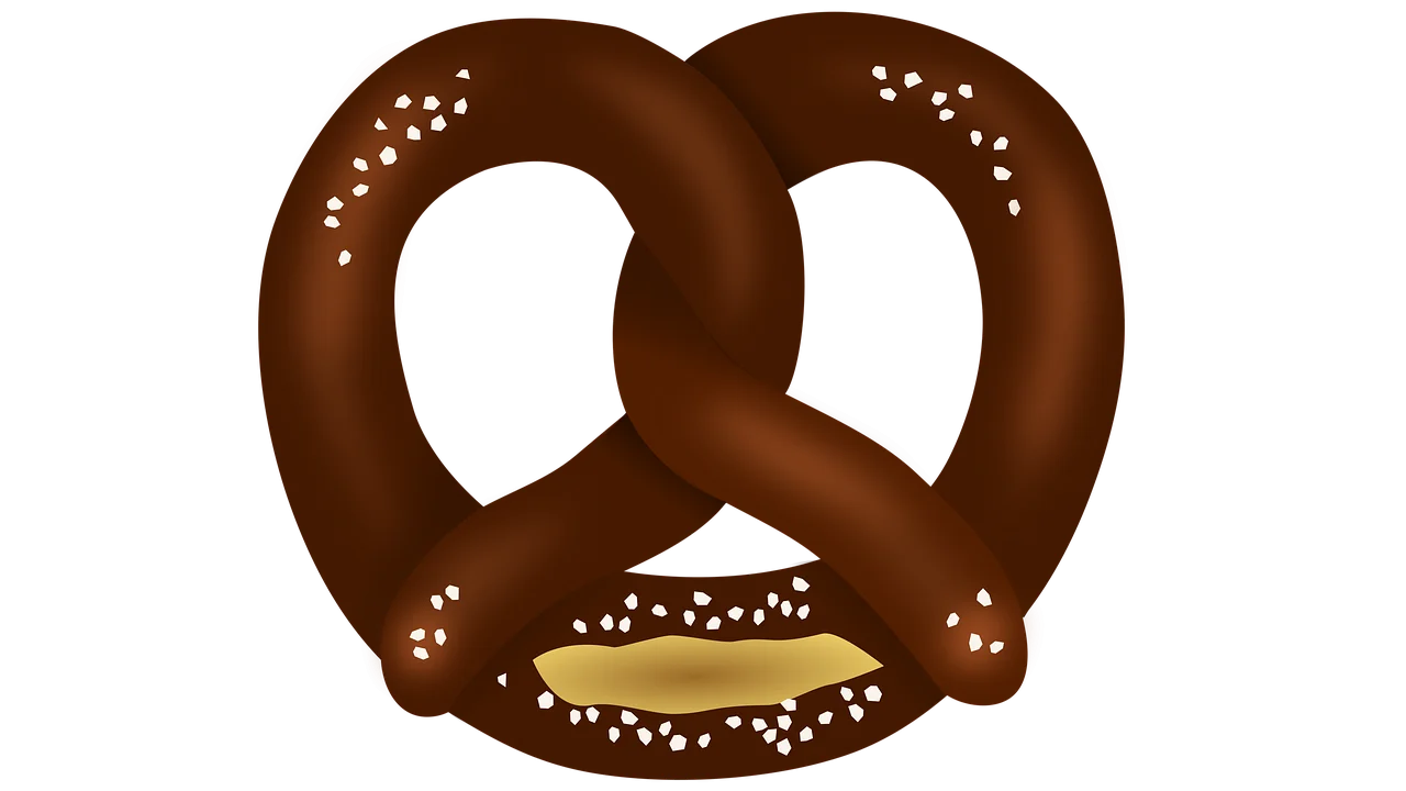 Classic Chocolate Brown Pretzel Clipart with Golden Salt Sprinkles