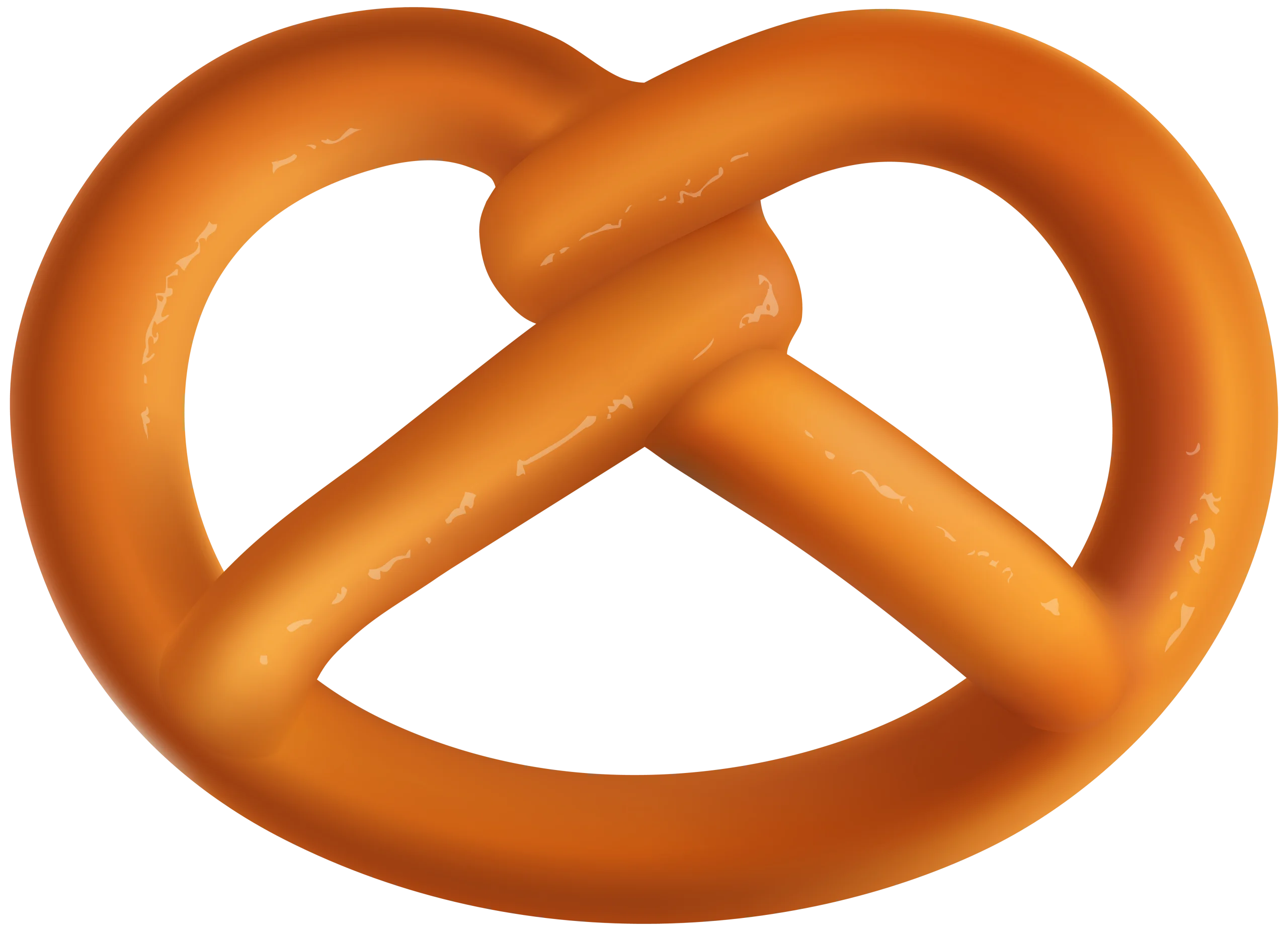 Classic Golden Brown Twisted Soft Pretzel Delightful Clipart Illustration