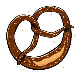 Classic Soft Twisted Pretzel Clipart Design with Crisp Salted Exterior