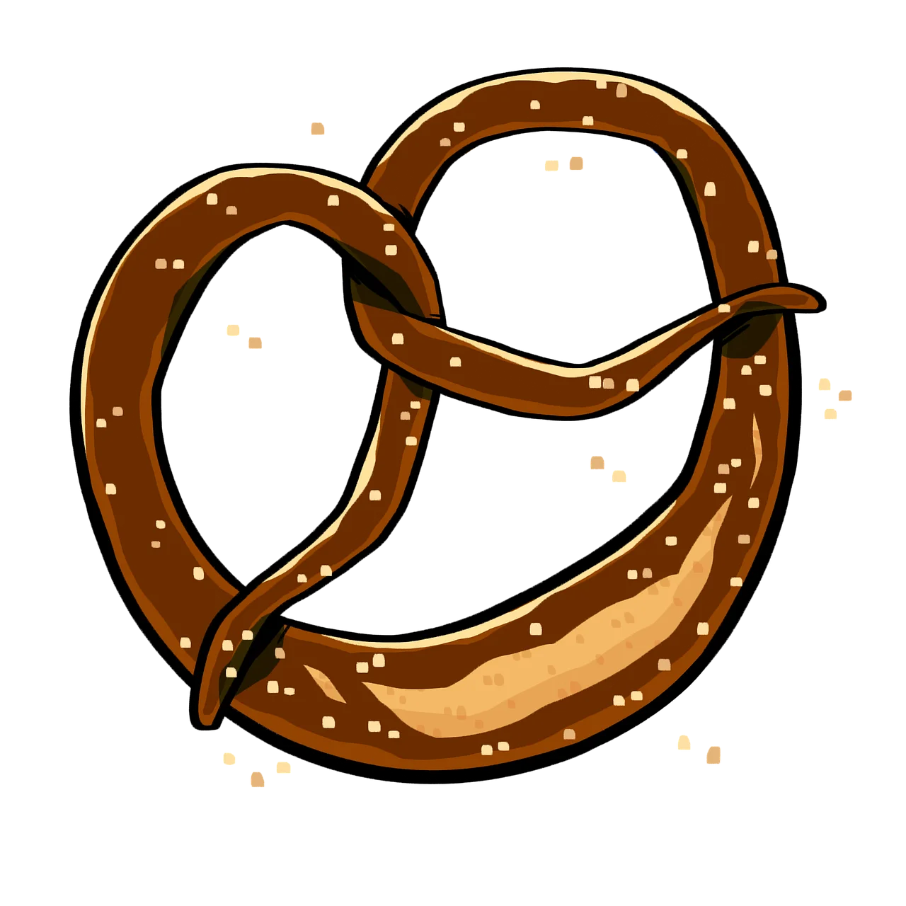 Classic Soft Twisted Pretzel Clipart Design with Crisp Salted Exterior