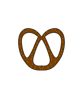 Classic Twisted Soft Pretzel Clipart Design with Golden Brown Texture