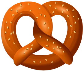 Deliciously Golden Soft Pretzel Clipart with Sesame Seed Sprinkled Twist