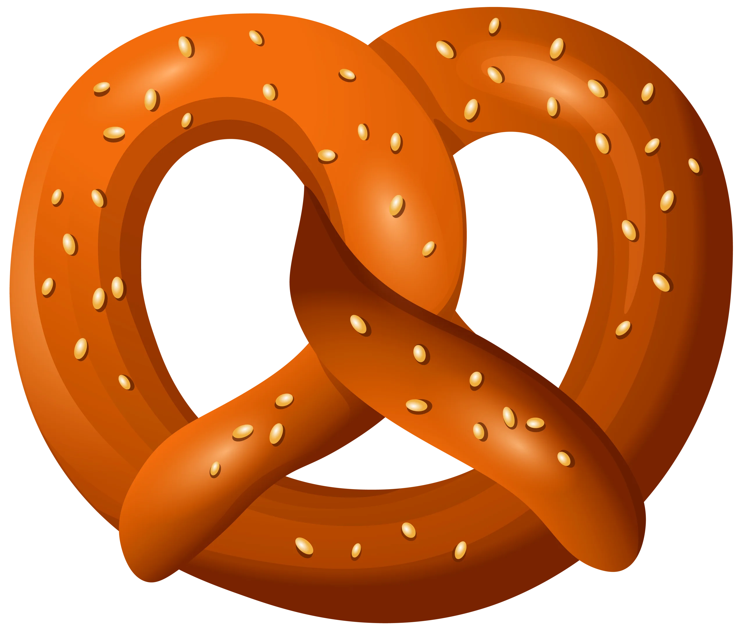 Deliciously Golden Soft Pretzel Clipart with Sesame Seed Sprinkled Twist