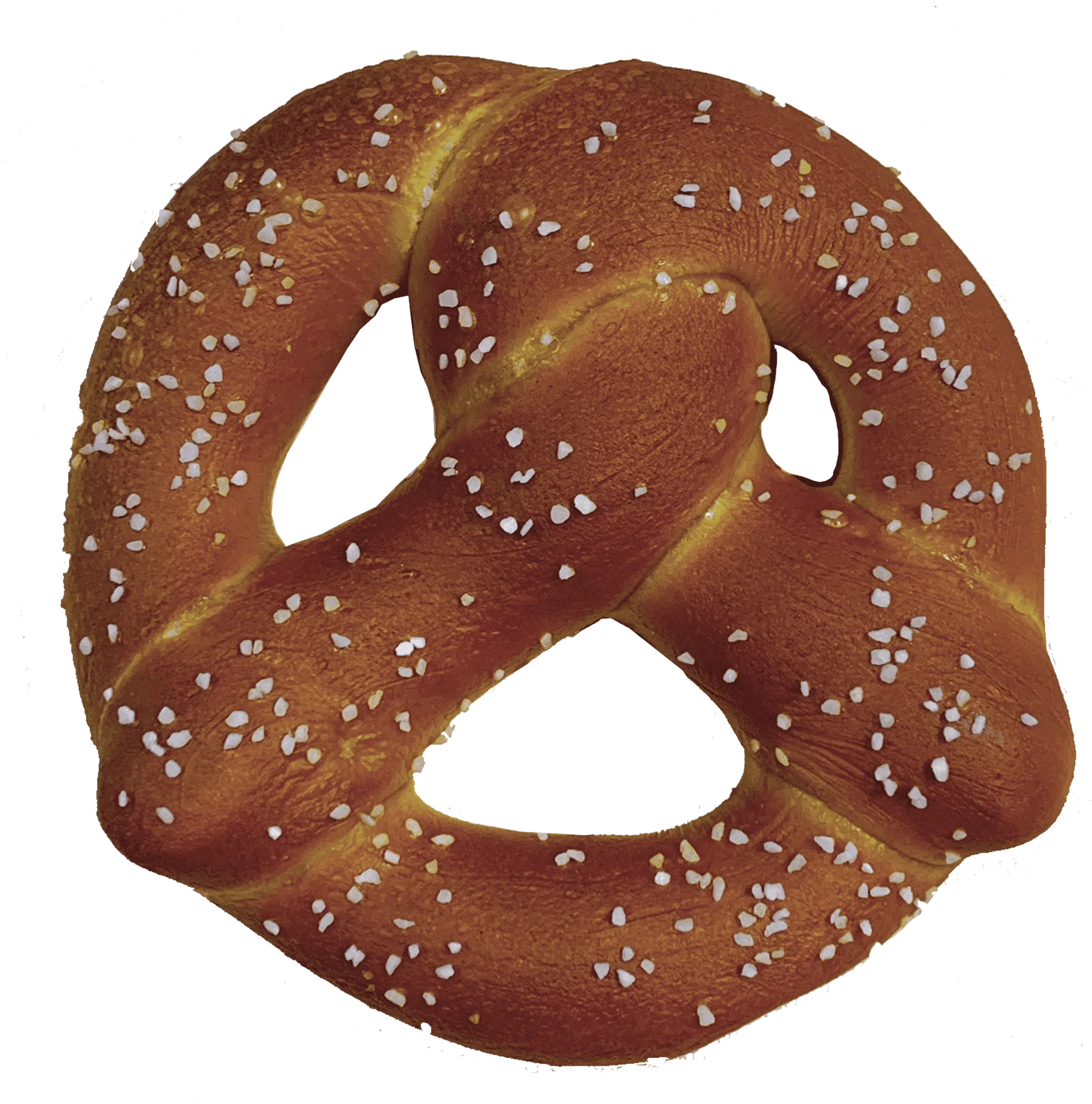 Golden Brown Soft Pretzel Clipart with Sparkling Salt Crystals on Twisted Dough