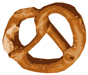 Golden-Brown Twisted Pretzel Clipart: A Classic Salty Bakery Delight in Digital Art