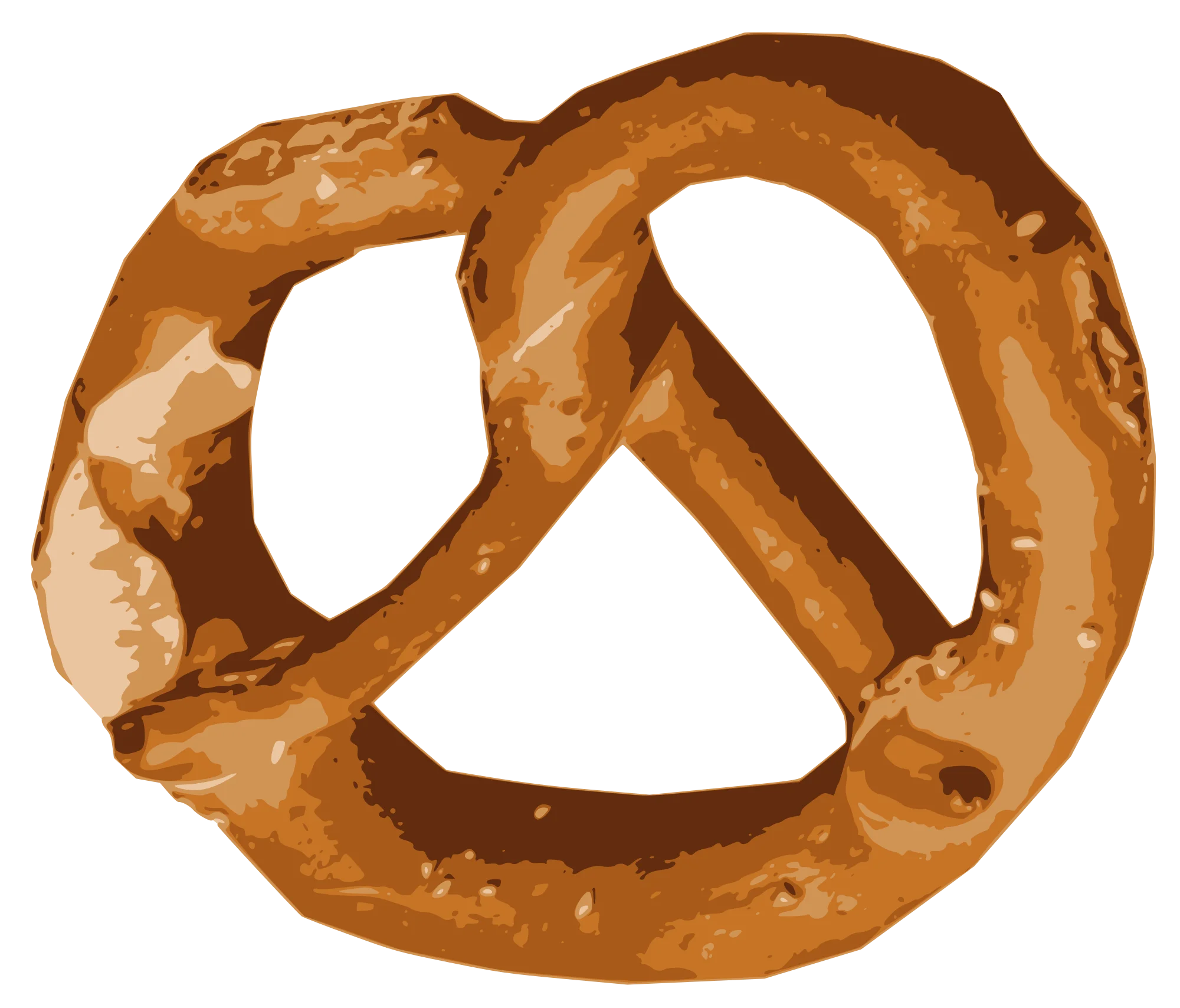 Golden-Brown Twisted Pretzel Clipart: A Classic Salty Bakery Delight in Digital Art