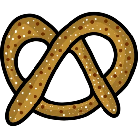 Golden-Brown Twisted Pretzel Clipart with Salt Sprinkle Design