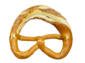 Golden-Brown Twisted Pretzel Clipart with Sesame Seeds and Glossy Finish
