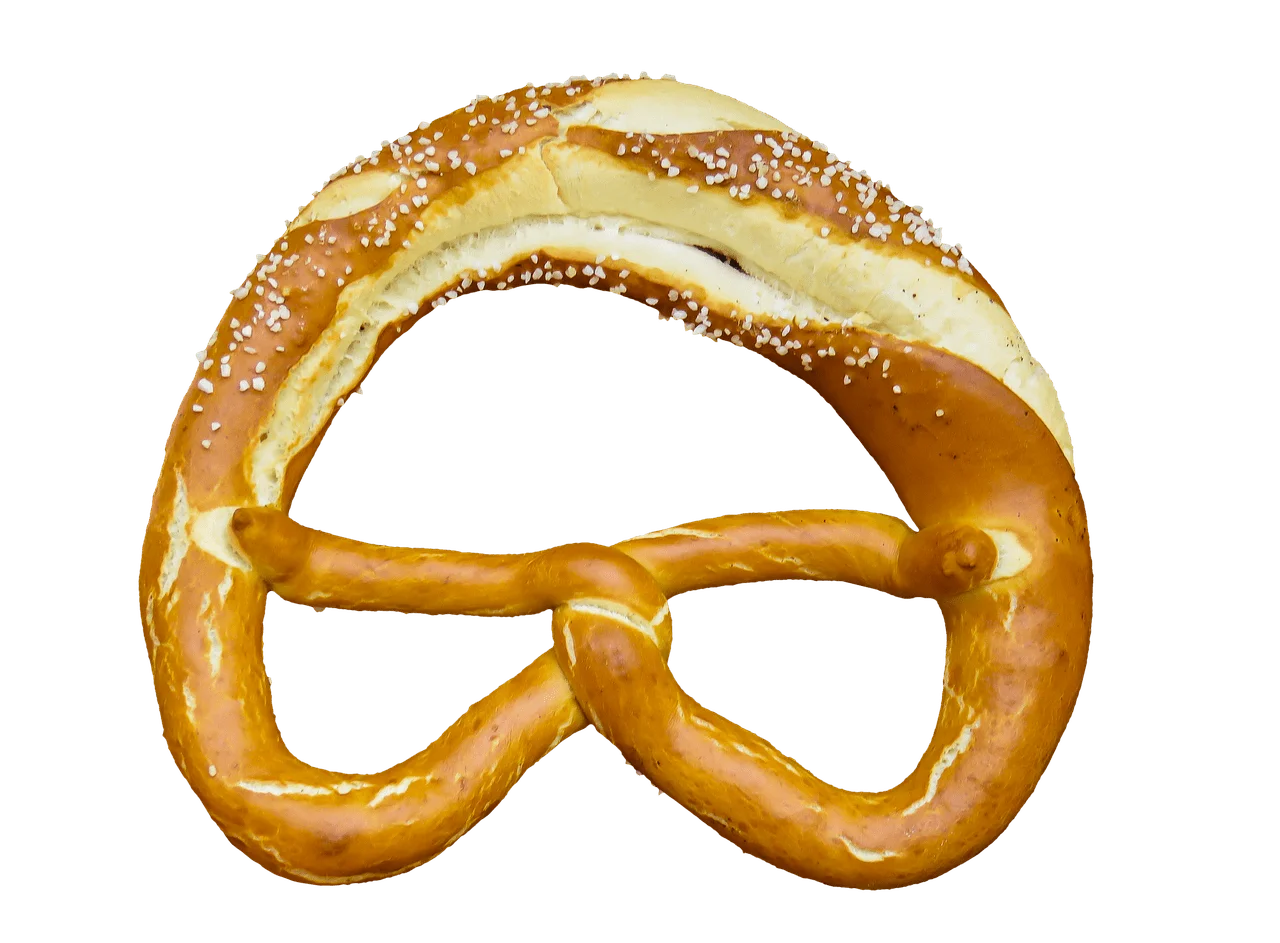 Golden-Brown Twisted Pretzel Clipart with Sesame Seeds and Glossy Finish