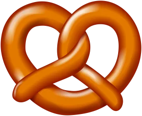 Golden-Brown Twisted Soft Pretzel Clipart Design with Smooth Curves