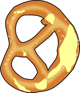 Golden-Brown Twisted Soft Pretzel Clipart with Glossy Buttery Highlights