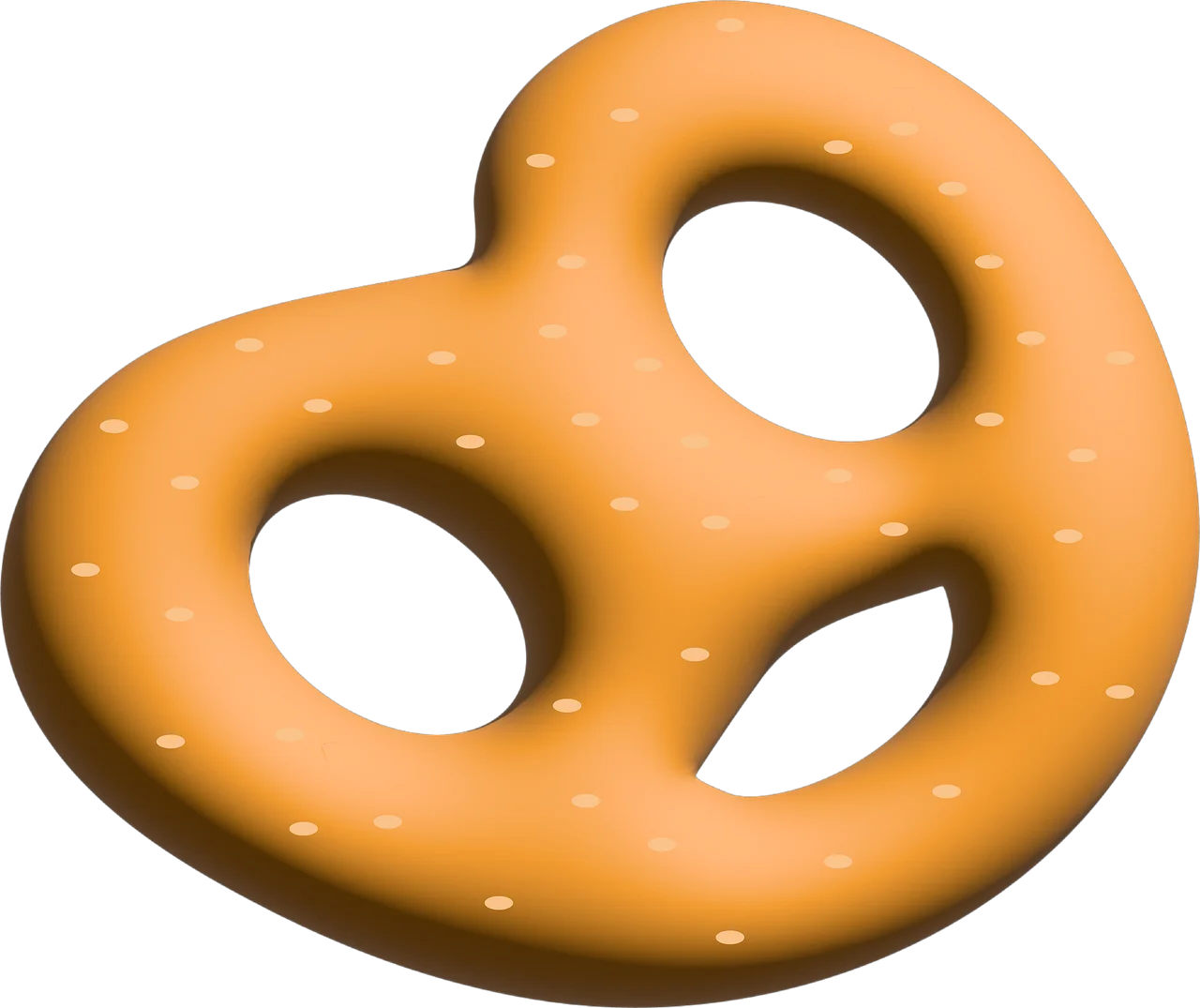 Golden Soft Pretzel Clipart - Traditional Bakery Twisted Snack Illustration