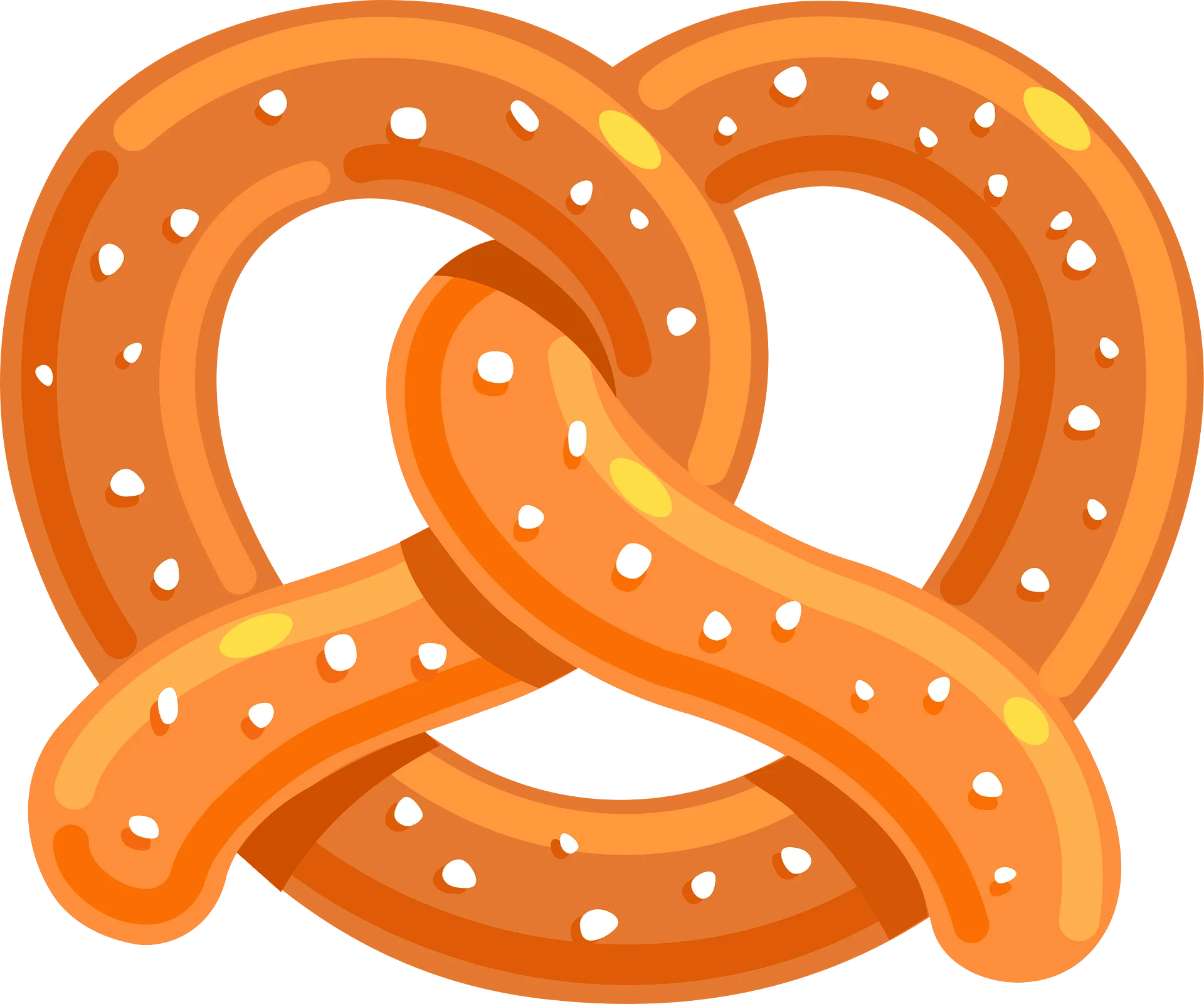Golden Twisted Soft Pretzel Clipart: A Delightful Bakery Graphic Design Element
