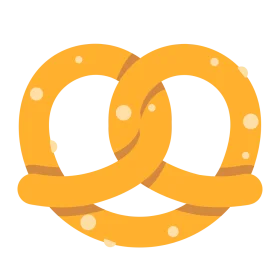 Golden Twisted Soft Pretzel Clipart Design with Smooth Curves and Highlights