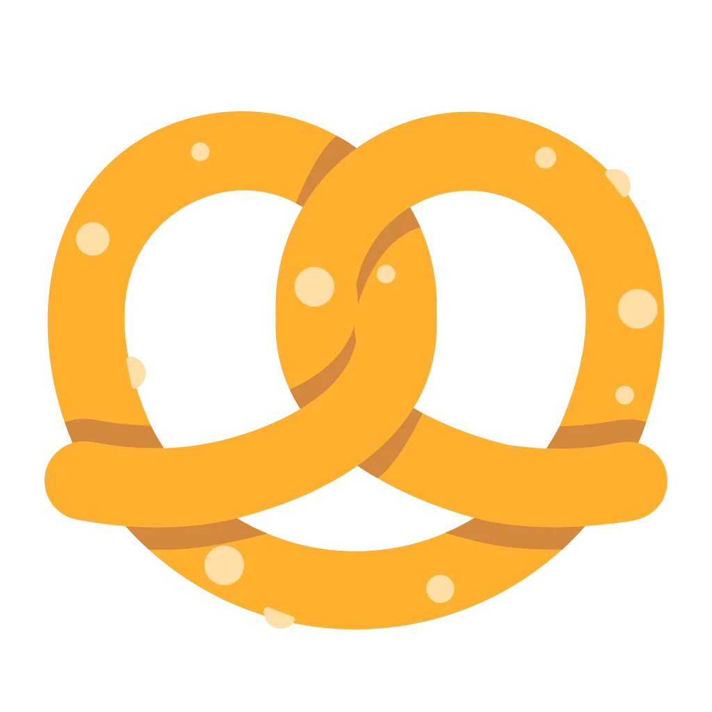 Golden Twisted Soft Pretzel Clipart Design with Smooth Curves and Highlights