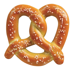 Golden Twisted Soft Pretzel Clipart with Sparkling Salt Crystals