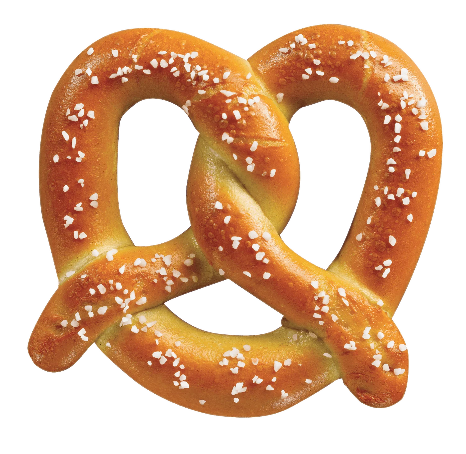 Golden Twisted Soft Pretzel Clipart with Sparkling Salt Crystals