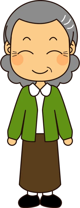 Heartwarming Elderly Woman Character Clipart Illustration in Soft Cartoon Style