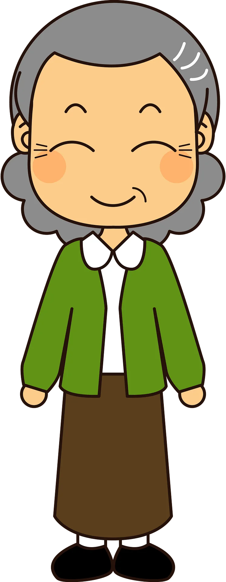 Heartwarming Elderly Woman Character Clipart Illustration in Soft Cartoon Style