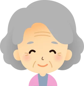 Heartwarming Elderly Woman Clipart with Gentle Smile and Soft Gray Hair