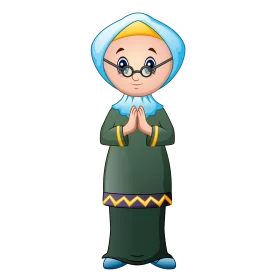 Heartwarming Traditional Grandma Clipart Illustration with Gentle Pose