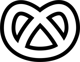 Minimalist Black and White Pretzel Clipart - Simple Geometric Design