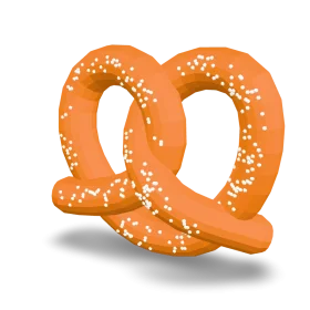 Delightful Orange Soft Pretzel Clipart with White Salt Sprinkles