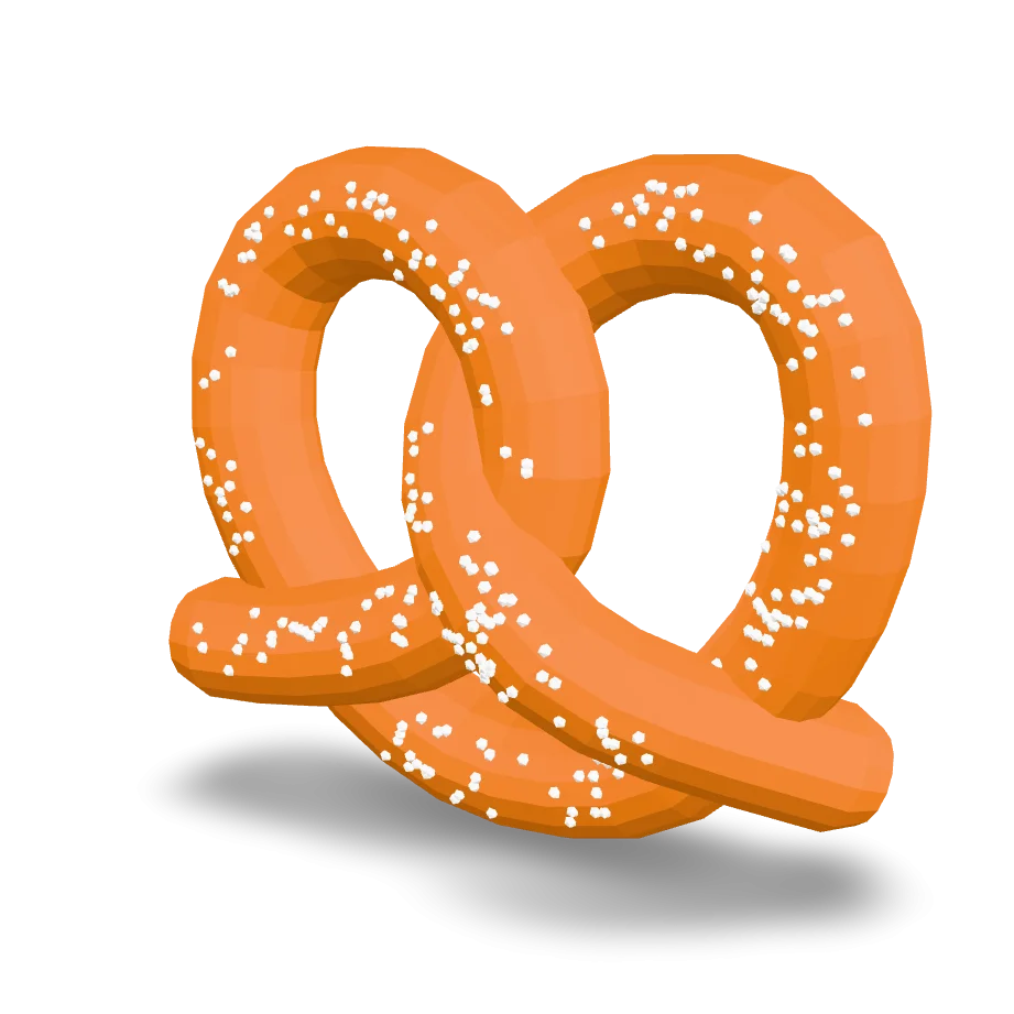 Delightful Orange Soft Pretzel Clipart with White Salt Sprinkles