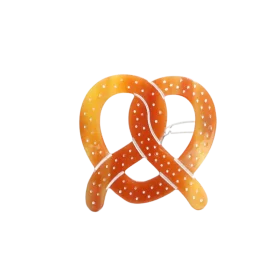 Soft Twisted Pretzel Clipart Illustration with Golden Brown Gradient Hues