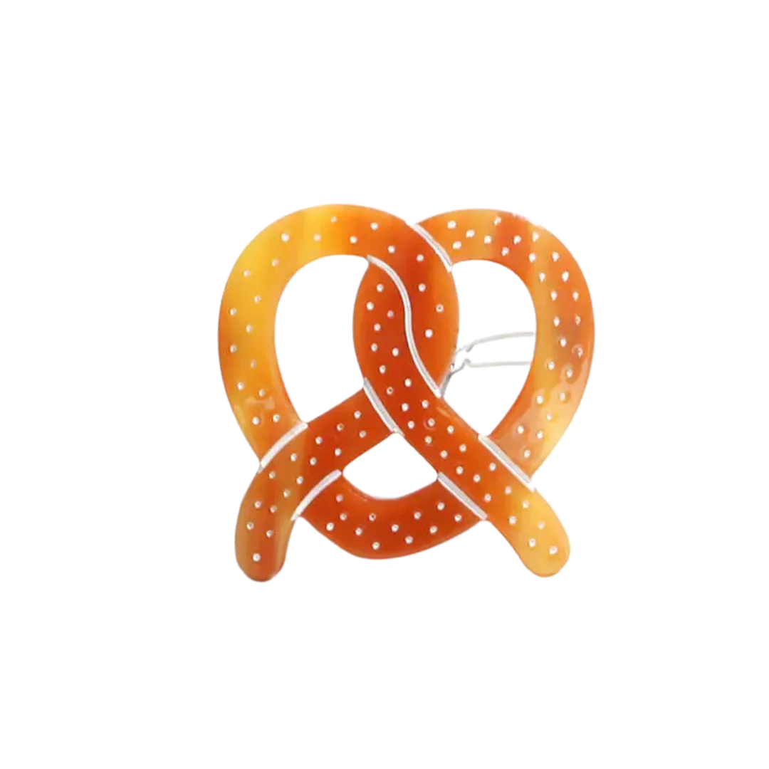 Soft Twisted Pretzel Clipart Illustration with Golden Brown Gradient Hues