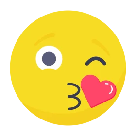Adorable Winking Emoji Blowing a Heart Kiss Clipart Design