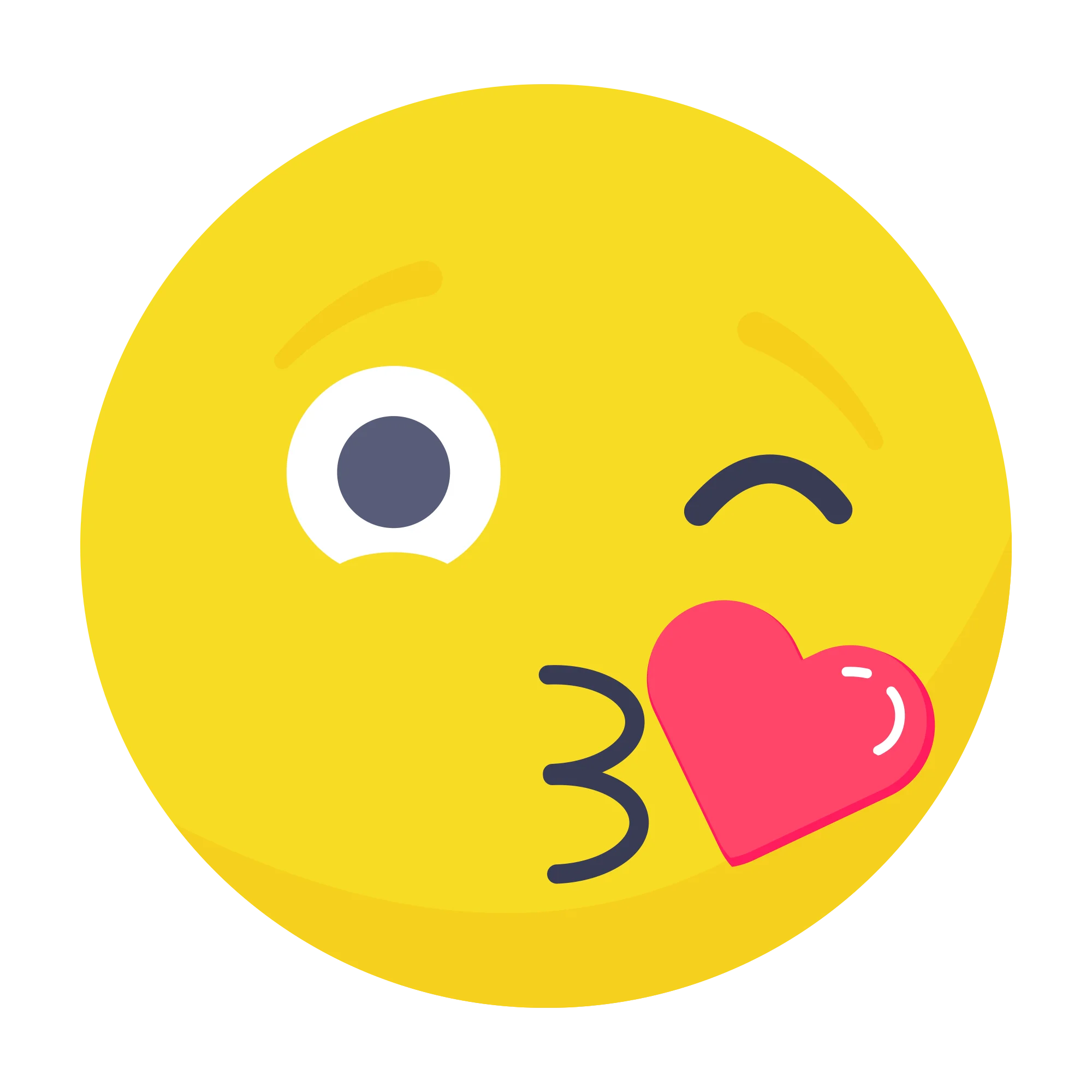 Adorable Winking Emoji Blowing a Heart Kiss Clipart Design