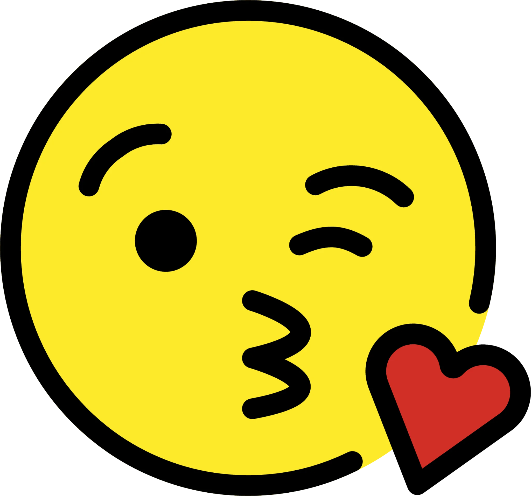 Adorable Winking Emoji Clipart with Playful Heart Kiss Expression