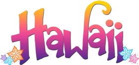 Colorful and Playful Hawaii Tropical Typography Clipart Design